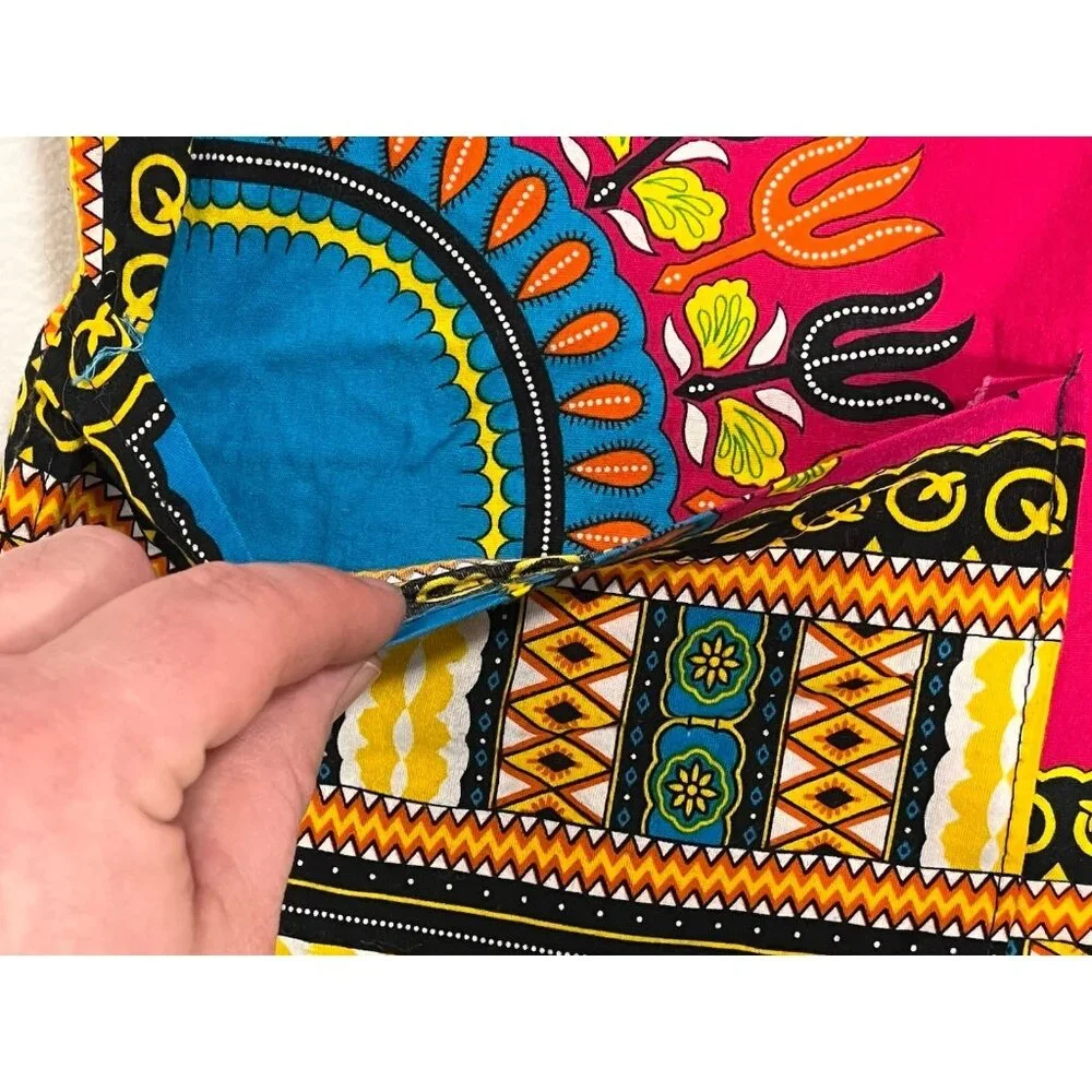 KlukKool Dashiki Shirt Mens XL African Tribal Print Short Sleeve Tunic - Picture 9 of 13
